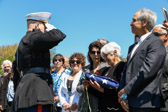Officer of the day salutes Michael’s burial flag