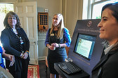 Christian Zaal, board member of the nonprofit Families United, brought a kiosk to help family members join an effort to catalog families in the first National Gold Star Family Registry.