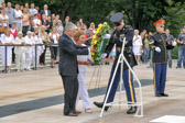 Presentation of the wreath by Gold Star Mother National President Norma Luther.