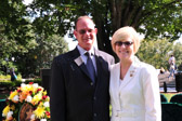 Kevin Secor, VSO Liaison, Office of the Secretary of the Department of Veterans Affairs with Gold Star Mother President Mary Byers.