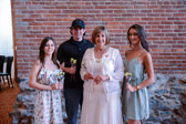 Michael Little USMC, Founder-Flowers for the Fallen and two young lady helpers with American Gold Star Mothers PNP Barb Bernard.