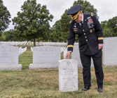 Then there was a visit to Arlington National Cemetery and Section 60 where many of the casualties of the War On Terror from Iraq and  Afghanistan now rest.<br />CSA Mark Milley pays his respects at the grave of Marine Sergeant Michael Vernon Lalush