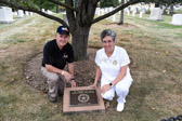 Candy Martin, GSM 1st Vice President and her husband Ed at the Gold Star Mothers tree.