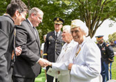 Deputy Secretary of Defense Robert O. Work and his wife greet Vietnam Gold Star Mothers <br />Emogene M. Cupp and Terri Davis