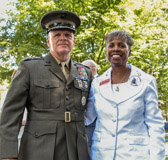 37th Commandant of the Marine Corps General Robert B. Neller with Janice Chance President and Chaplain of the Maryland Chapter of the Gold Star Mothers.
