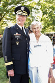 Teddy Westlake, grand daughter of Grace Darling Seibold American Gold Star Mothers founder with Major General Michael R. Smith U.S ARMY Director G-34