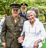 37th Commandant of the Marine Corps General Robert B. Neller, General Mark A. Milley, 39th Chief of Staff of the Army with Teddy Westlake, grand daughter of Grace Darling Seibold American Gold Star Mothers founder.