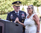 A lite closing moment with General Mark A. Milley, 39th Chief of Staff of the Army and American Gold Star Mothers National President Sue Pollard