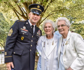 Command Sergeant Major Andrew J. Rhoades with Vietnam Gold Star Mothers Emogene M. Cupp and Theresa O. Davis