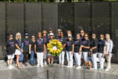 The walk now finished at the apex of “The Wall”.  A wreath was laid, a prayer said for the fallen and their families.