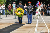 Sunday's ceremonies srated with a wreath laying at the Tomb of the Unknowns, 12:15 PM