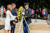 Becky Christmas, National President along with her husband Brad present wreath at the Tomb of the Unknowns