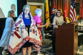 The winner of a beautiful quilt was Gold Star Mother Vickie Castro.