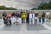 The Gold Star Mother group laid a wreath at the World War II Memorial