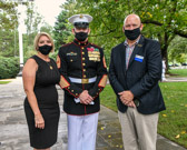Sergeant Major of the Marine Corps Troy E. Black with his wife Stacey and Scott Krueger, Board Member of the Hershel “Woody” Williams Medal of Honor Foundation.