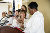 PNP Mona Gunn hands the gavel over to newly installed American Gold Star Mother National President  Jo Ann Maitland
