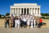 The walk started at the steps of the Lincoln Memorial, past the Korean War Memorial, the World War II Memorial then around the Washington Monument finishing up at the apex of the Vietnam Veterans Memorial for a wreath laying ceremony.