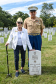 Georgie Carter-Krell and Gunny Slagle  at Pfc Bruce W Carter MEDAL OF HONOR VIETNAM headstone for the first time. Semper Fidelis