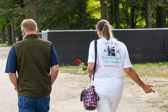 Gold Star Mother Pam Stemple, 2nd Vice President walking with her husband during the 2.2 mile walk-a-thon to bring awareness to military suicide.