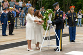 Gold Star Mothers National President Sarah Taylor along with Gold Star Mother Lee-Ann Forsythe place wreath at the Tomb of the Unknown Soldier