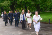Gold Star Mother Lee-Ann Forsythe, National IT Chair leads the procession to the “Mother’s Tree”