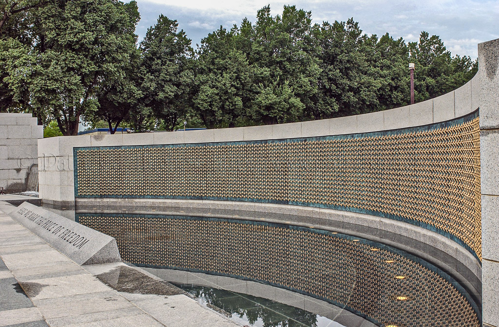 Freedom Wall - Field of 4,000 Gold Stars honors more than 400,000 lives lost during the war.