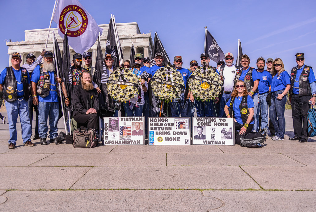 The POW/MIA FREEDOM MARCH started at the Lincoln Memorial departing at 10:00 am for the War Memorials, where a wreath laying will take place for all who have yet to come home and then march down to the US Capitol Building to hear the speakers.