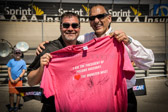 Brandon Igdalsky President & CEO Pocono Raceway with Mike Tatoian Dover Motor Sports President & CEO.<br />Pocono Raceway placed their “One Empty Seat” the POW-MIA National Chair of Honor on July 31, 2015.