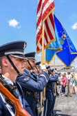 Ladies and Gentlemen at this time we ask that you please rise and remove your hats as the Dover Air Force Base Color Guard presents our nation’s colors.