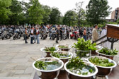The Blessing of the Bikes is an annual tradition in which riders of motorcycles are blessed by a priest in the hope that it will bring safety for the coming season.