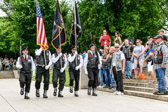 Members of Rolling Thunder® National honor guard march on the Colors.