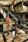 POW/MIA National Chair Of Honor display in the lobby of the Hyatt.