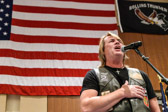 Rockie Lynne, Vice President, Rolling Thunder North Carolina Chapter 2  sings our National anthum.