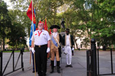 Guide on Fred Leclair, Marine Corps League of Pennsylvania, Inc, Chester County Detachment leads us to the Flag raising ceremony.