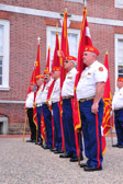 Chuck Krautheim, Marine Corps League of Pennsylvania, Inc, Upper Darby Detachment #884 standing with color guard.
