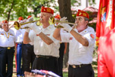 Field Music Trumpeters Lloyd Spangler and Dan Fitzpatrick of the Smedley Butler Detachment play Taps