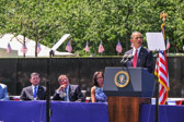 President Barack Obama during a ceremony commemorating the 50th anniversary of the Vietnam War at the Vietnam Veterans Memorial in Washington, D.C., May 28, 2012.
