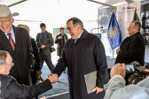 Secretary of Defense Leon E. Panetta greeting an old friend Alaskan Congressman Don Young.  When Jan Scruggs was trying to get the Vietnam Veterans Memorial started these two men were instrumental in making it all happen.