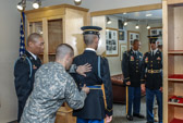 Duty time when not 'walking' is spent in the Tomb Guard Quarters below the Memorial Display Room of the Memorial Amphitheater where they study Cemetery 'knowledge,' clean their weapons and help the rest of their relief prepare for the Changing of the Guard. The guards also train on their days off.