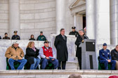 Kathryn A. Condon, Executive Director, Army National Cemeteries Program welcomes Karen and Morrill Worcester to Arlington National Cemetery.