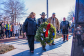 Herb Dorsey of the NJ Chapter of the Buffalo Soldiers M/C lays the Wreath at the Philadelphia Korean War Memorial