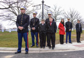 Some Marines and family members waiting near Section 60 for the WAA trucks to arrive