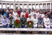 Before the start of the wreath laying began some of the Gold Star Family members stop for a photograph