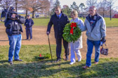 American Gold Star Mother President Mary Byers with the help of Wounded Warrior SSgt. Justin Lansford laid the 1,000,000 in Arlington National Cemetery