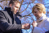 American Gold Star Mother President Mary Byers shows Justin the photo she wears of her son Captain Josh T.  Byers – KIA 7-23-03 – Iraq