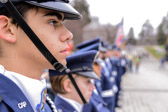 C.A.P. Honor Guard members stands at attention awaiting arrival of WAA