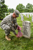 Flags-In is a time honored tradition that is reserved for Soldiers of the 3rd U.S. Infantry Regiment (The Old Guard).  Since The Old Guard’s designation as the Army’s official ceremonial unit in 1948, they have conducted this mission annually at Arlington National Cemetery prior to Memorial Day to honor our nation’s fallen military heroes.