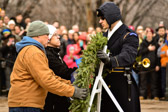 Gold Star Parents Mike and Tammy Stansbery place wreath at the Tomb of the Unknowns for Wreaths Across America.  Mike is a Desert Storm Marine Veteran.  Their son, Spc. Michael L. Stansbery, Jr. is buried in Arlington's Section 60.