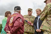Chief of Staff of the Army General Mark A. Milley and his wife Hollyanne stop to talk with visiting family of the fallen members.