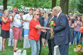 A Gold Star Mother steps out to speak with our President.